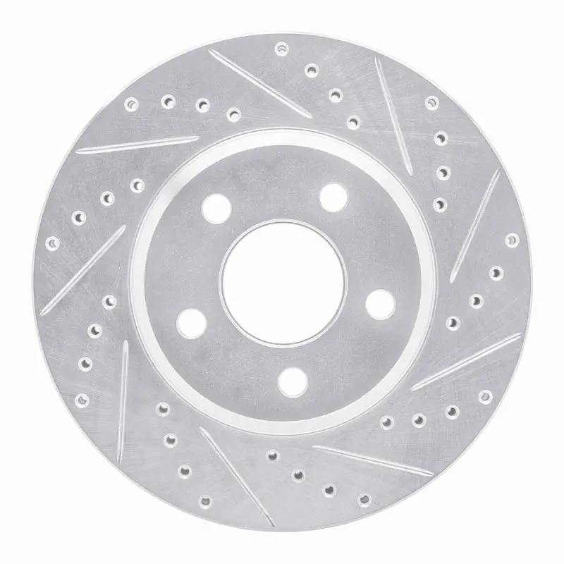 R1 05-05 Buick Park Avenue Front Right Drilled & Slotted Silver Brake Rotor 1
