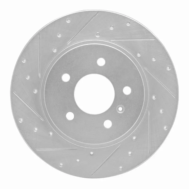 R1 05-05 Buick Terraza Rear Left Drilled & Slotted Silver Brake Rotor 1