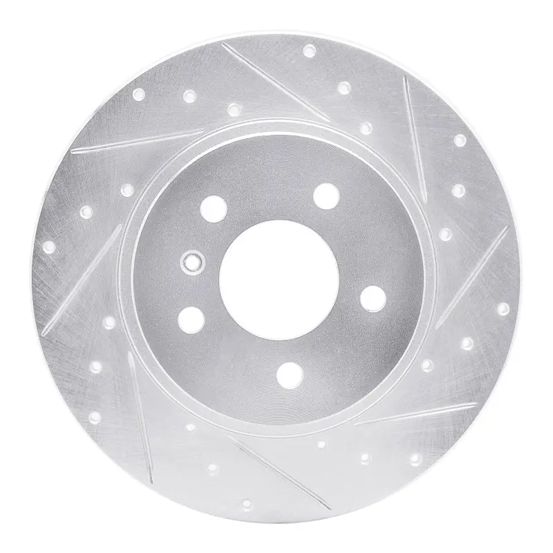 R1 05-05 Buick Terraza Rear Right Drilled & Slotted Silver Brake Rotor 1