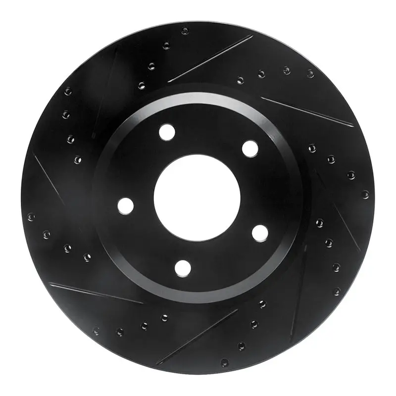 R1 05-06 Pontiac Gto Front Left Drilled & Slotted Black Brake Rotor 1