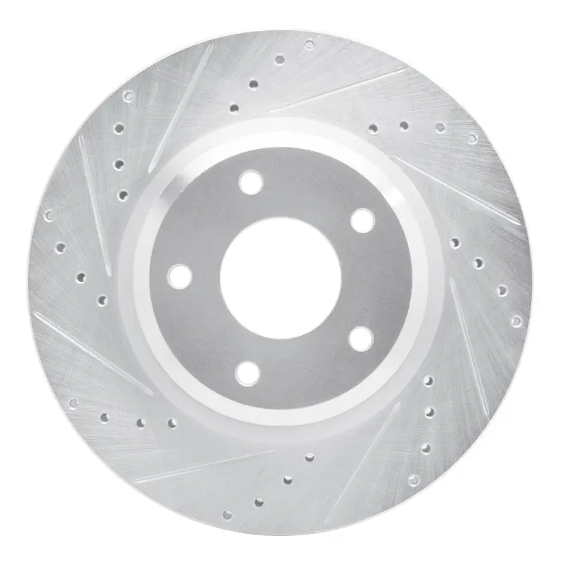 R1 05-06 Pontiac Gto Front Left Drilled & Slotted Silver Brake Rotor 1
