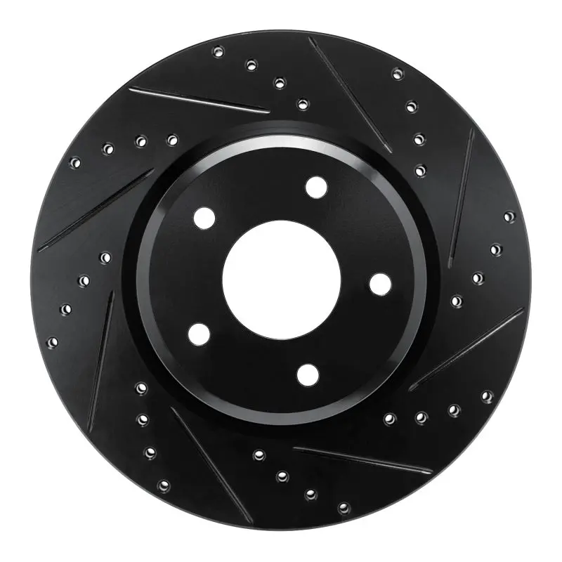 R1 05-06 Pontiac Gto Front Right Drilled & Slotted Black Brake Rotor 1