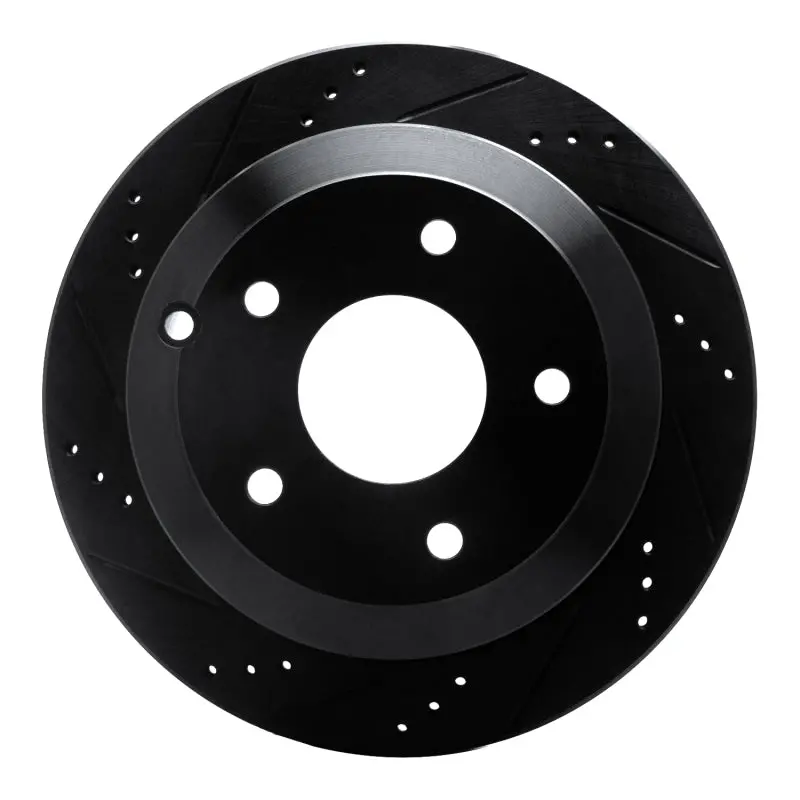 R1 05-06 Pontiac Gto Rear Left Drilled & Slotted Black Brake Rotor 1