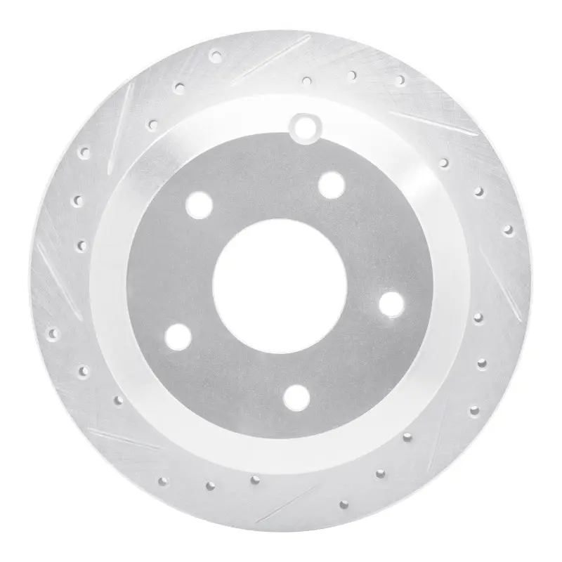 R1 05-06 Pontiac Gto Rear Left Drilled & Slotted Silver Brake Rotor 1