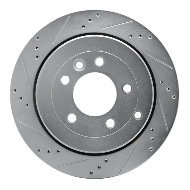 R1 05-07 Land Rover Lr3 Rear Left Drilled & Slotted Silver Brake Rotor 1