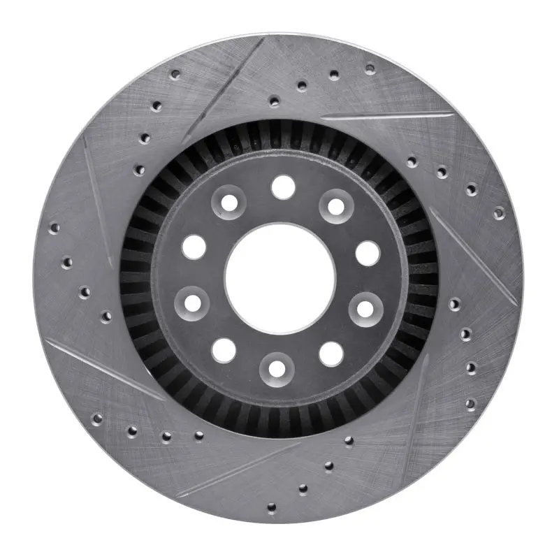 R1 05-09 Ford Five Hundred Front Left Drilled & Slotted Silver Brake Rotor 1