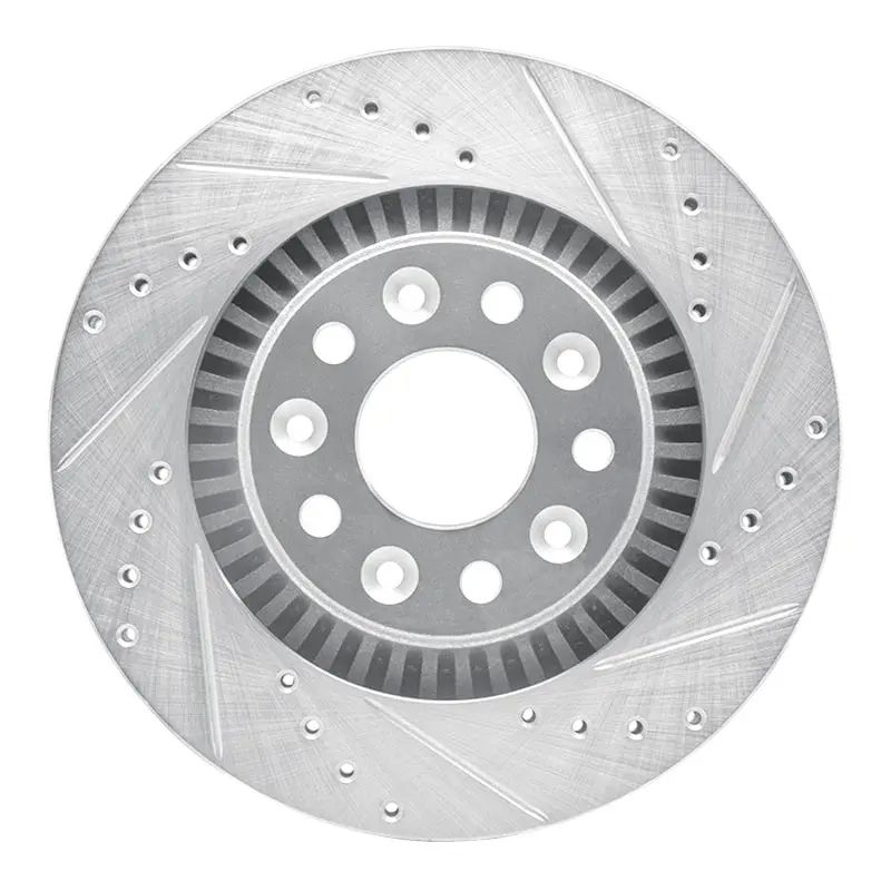 R1 05-09 Ford Five Hundred Front Right Drilled & Slotted Silver Brake Rotor 1