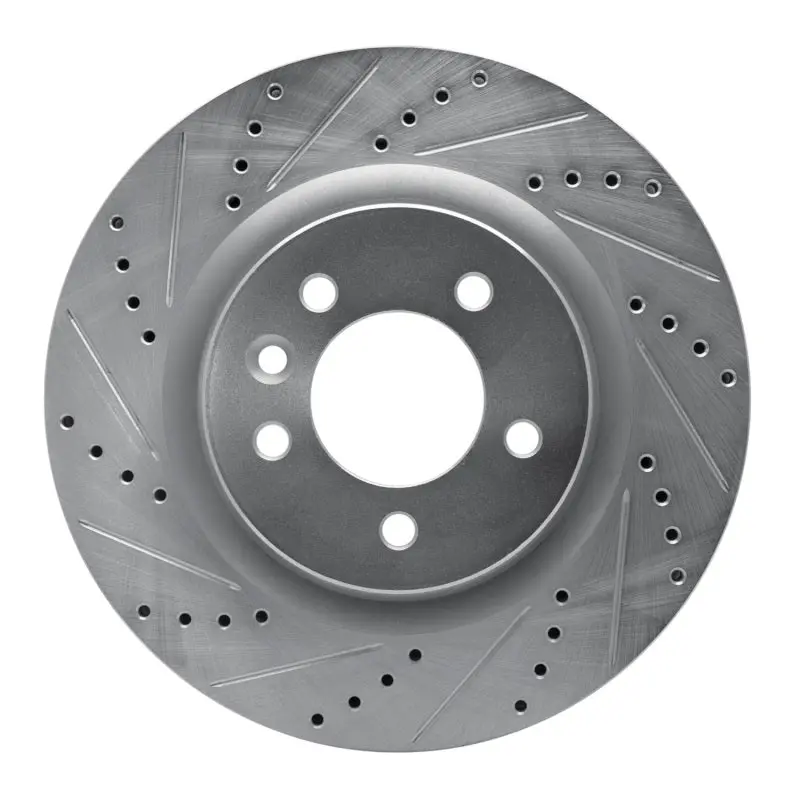 R1 05-09 Land Rover Lr3 Front Left Drilled & Slotted Silver Brake Rotor 1
