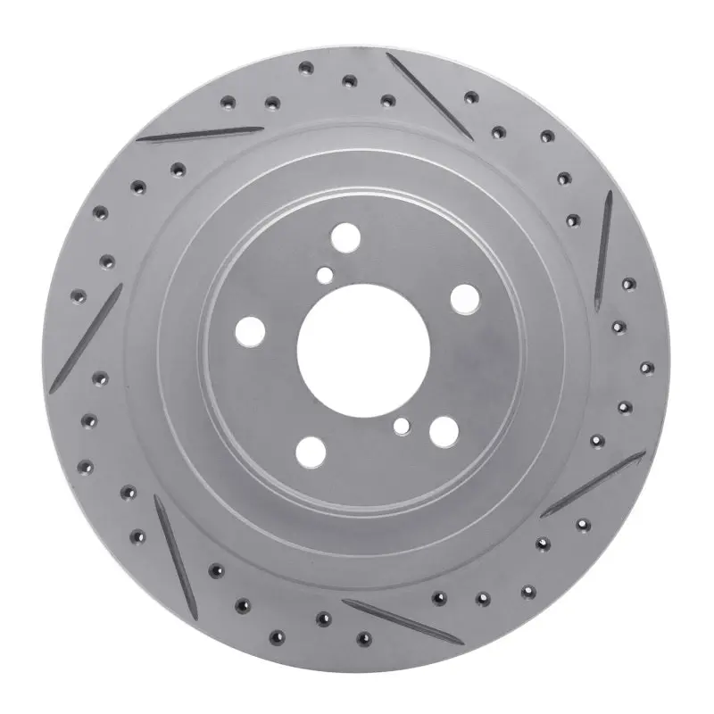 R1 05-09 Subaru Impreza Rear Right Drilled & Slotted Geo-Carbon Rotor 1