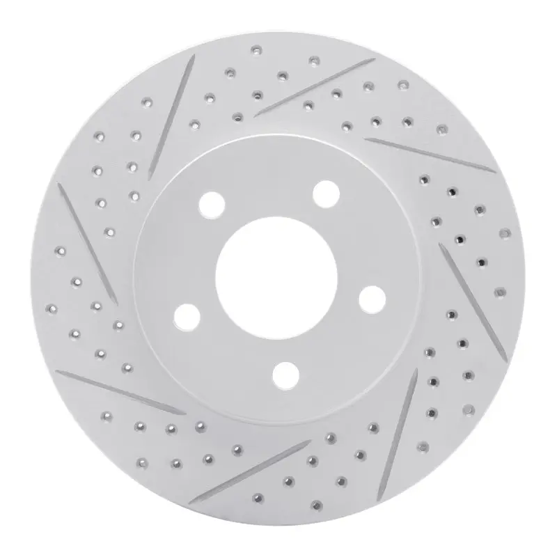 R1 05-10 Ford Mustang Front Left Drilled & Slotted Geo-Carbon Rotor 1