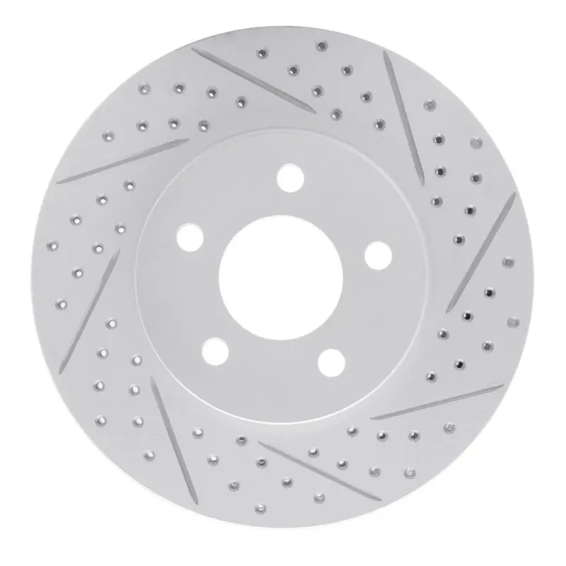 R1 05-10 Ford Mustang Front Right Drilled & Slotted Geo-Carbon Rotor 1