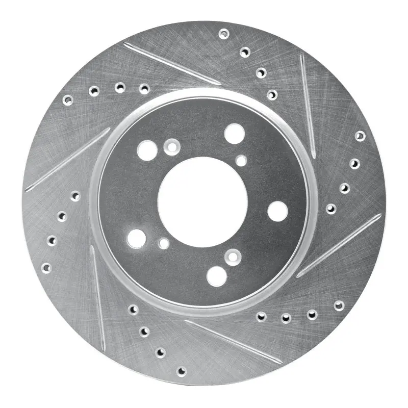 R1 05-10 Honda Odyssey Front Right Drilled & Slotted Silver Brake Rotor 1