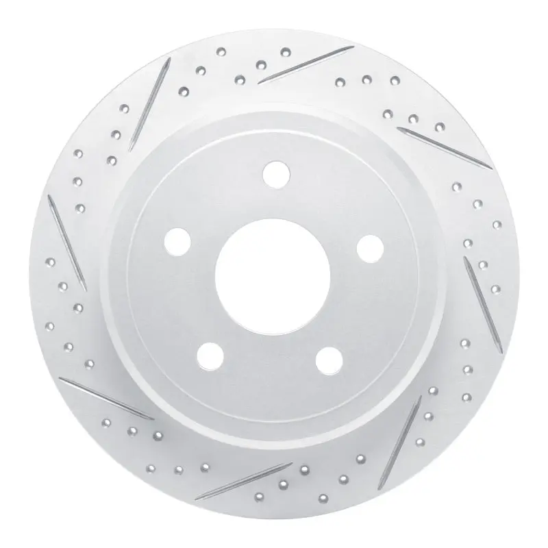 R1 05-10 Jeep Grand Cherokee Rear Left Drilled & Slotted Geo-Carbon Rotor 1