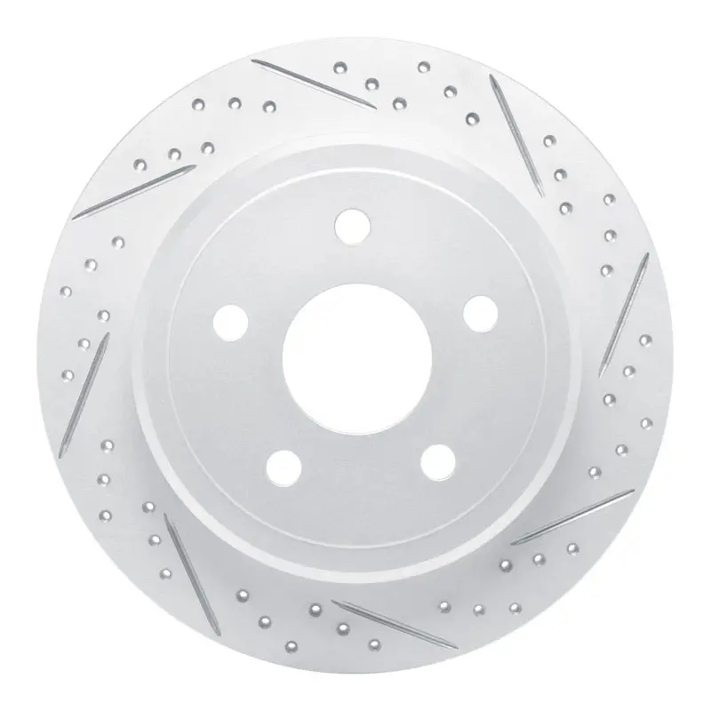 R1 05-10 Jeep Grand Cherokee Rear Right Drilled & Slotted Geo-Carbon Rotor 1