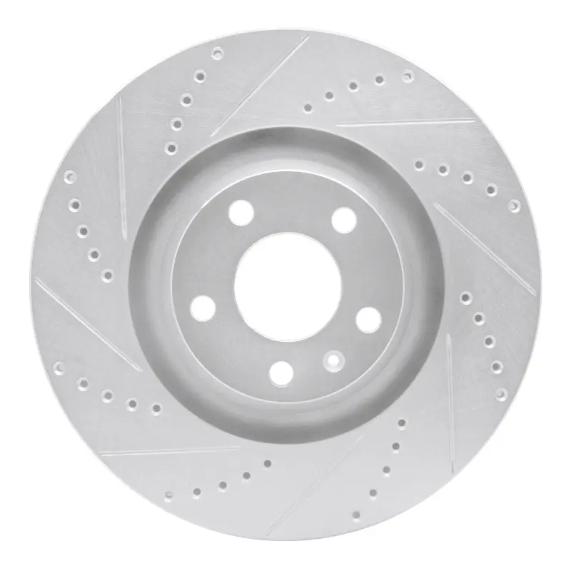 R1 05-11 Audi A6 Quattro Front Left Drilled & Slotted Silver Brake Rotor 1