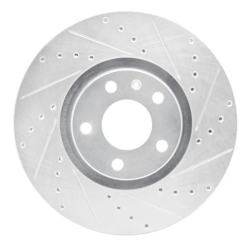 R1 05-11 Audi A6 Quattro Front Right Drilled & Slotted Silver Brake Rotor 1