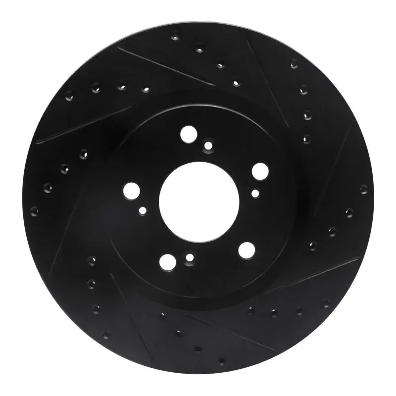 R1 05-12 Acura Rl Front Right Drilled & Slotted Black Brake Rotor 1