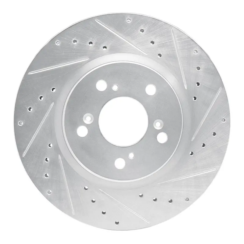 R1 05-12 Acura Rl Front Right Drilled & Slotted Silver Brake Rotor 1