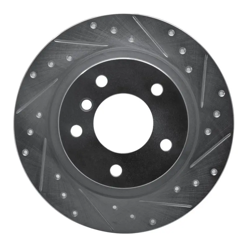 R1 05-12 Bmw 120I (Mexico) Rear Right Drilled & Slotted Silver Brake Rotor 1