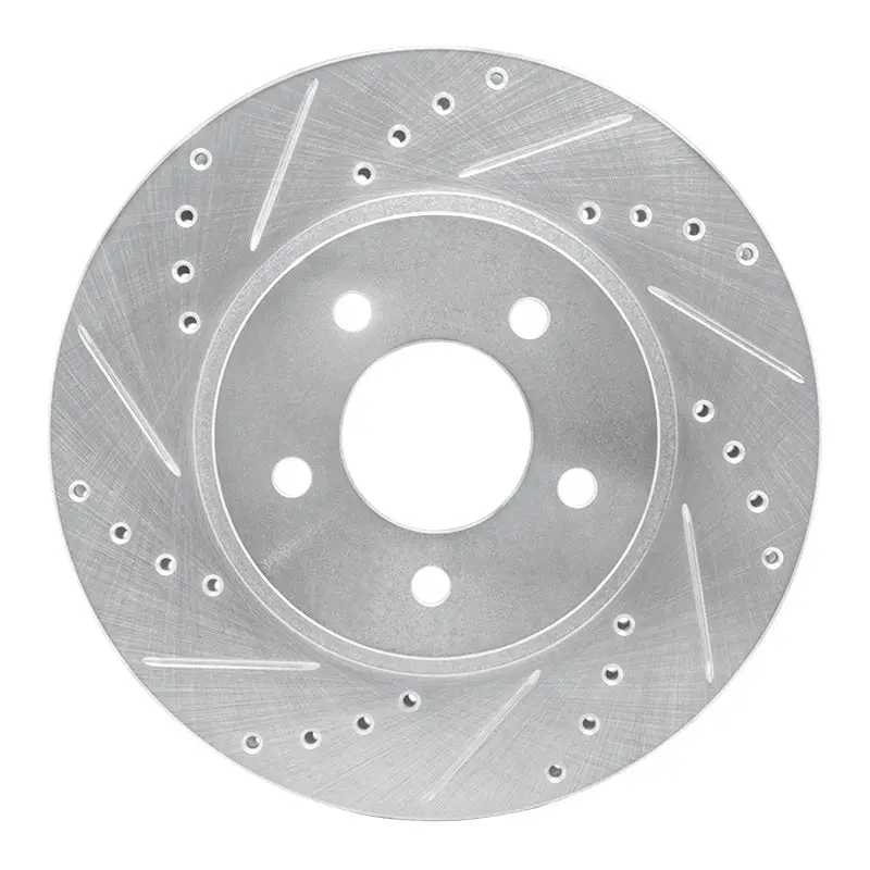 R1 05-12 Ford Escape Front Left Drilled & Slotted Silver Brake Rotor 1
