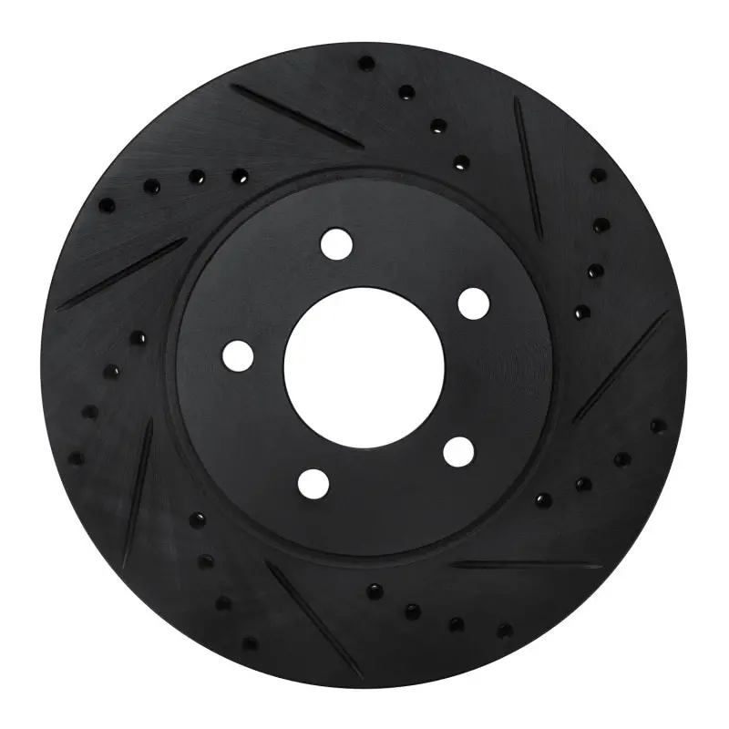 R1 05-12 Ford Escape Front Right Drilled & Slotted Black Brake Rotor 1