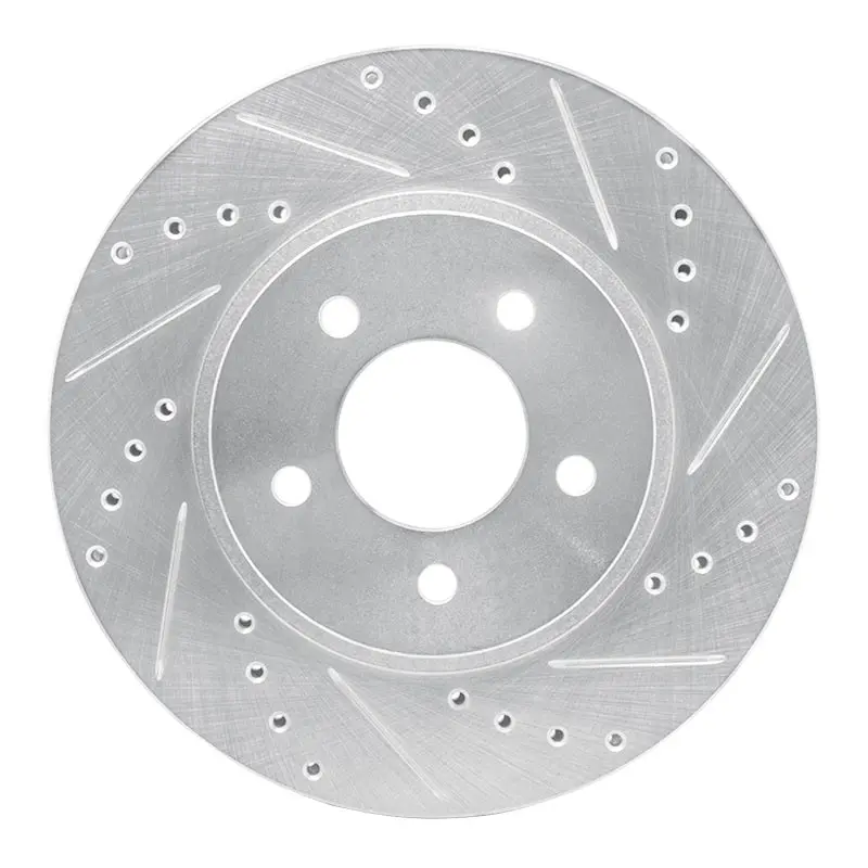 R1 05-12 Ford Escape Front Right Drilled & Slotted Silver Brake Rotor 1