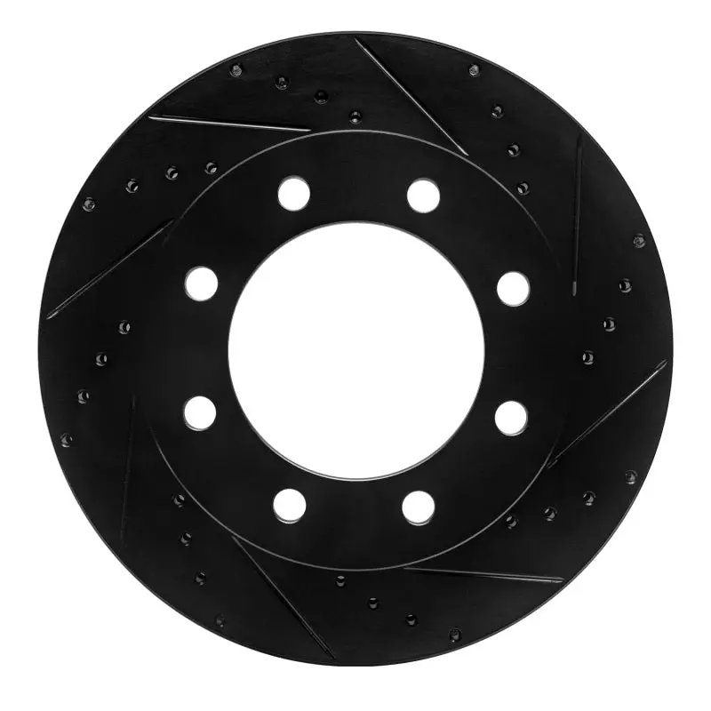 R1 05-12 Ford F-250 4Wd (Super Duty) Front Right Drilled & Slotted Black Brake Rotor 1