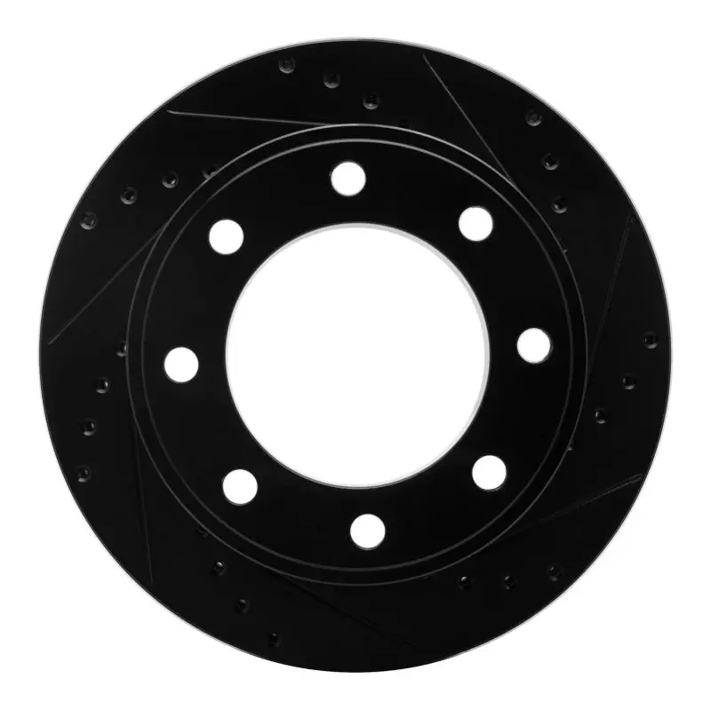 R1 05-12 Ford F-350 Super Duty 4Wd Rear Right Drilled & Slotted Black Brake Rotor 1