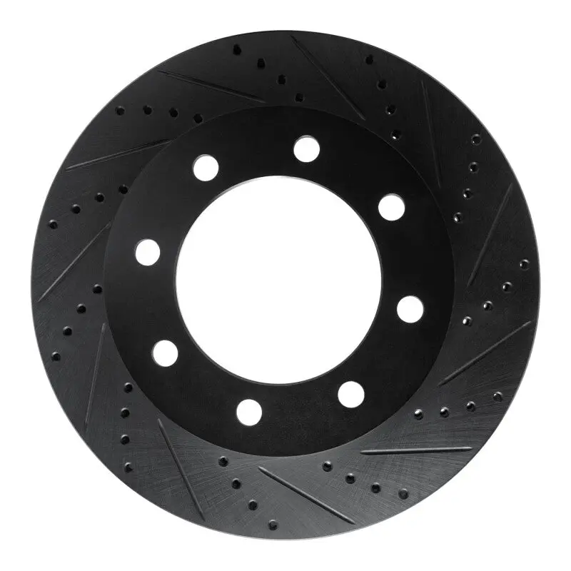 R1 05-12 Ford F-450 Super Duty Front Right Drilled & Slotted Black Brake Rotor 1