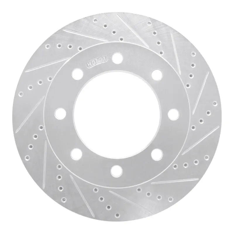 R1 05-12 Ford F-450 Super Duty Front Right Drilled & Slotted Silver Brake Rotor 1