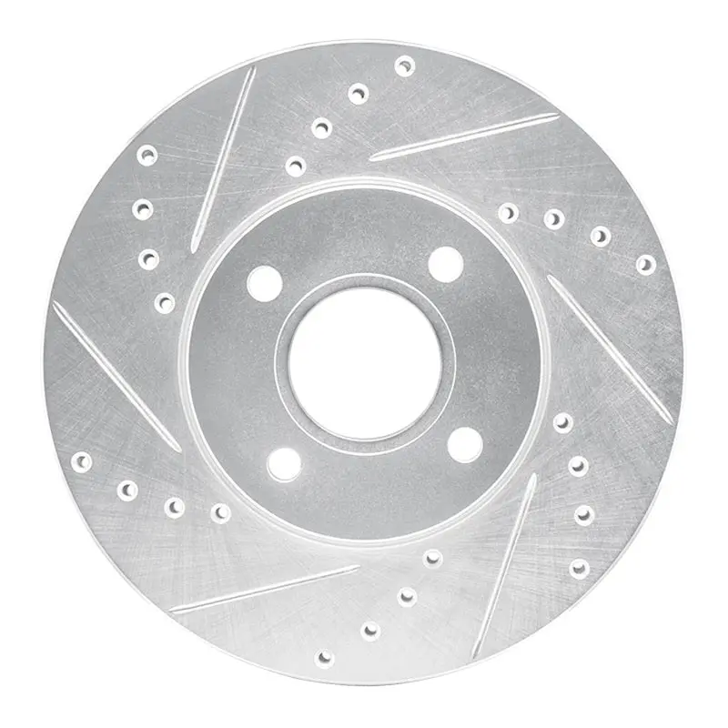 R1 05-12 Ford Focus Front Left Drilled & Slotted Silver Brake Rotor 1