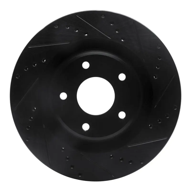 R1 05-13 Cadillac Xlr Front Right Drilled & Slotted Black Brake Rotor 1