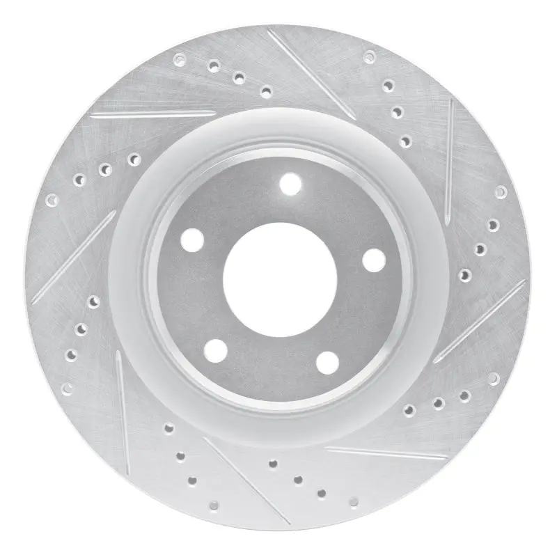 R1 05-13 Cadillac Xlr Front Right Drilled & Slotted Silver Brake Rotor 1