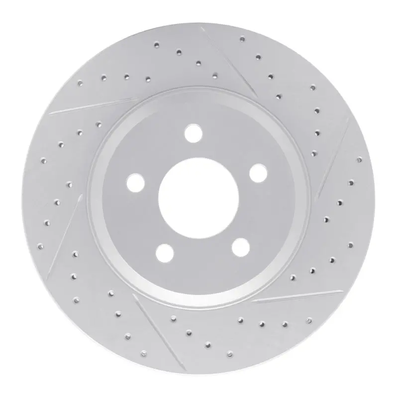 R1 05-14 Ford Mustang Front Right Drilled & Slotted Geo-Carbon Rotor 1