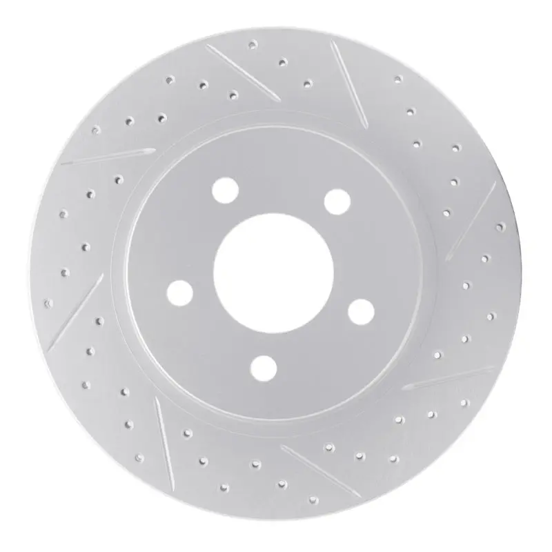 R1 05-14 Ford Mustang Rear Right Drilled & Slotted Geo-Carbon Rotor 1