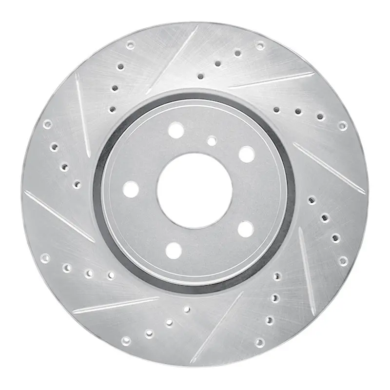 R1 05-14 Infiniti Fx37 Front Left Drilled & Slotted Silver Brake Rotor 1