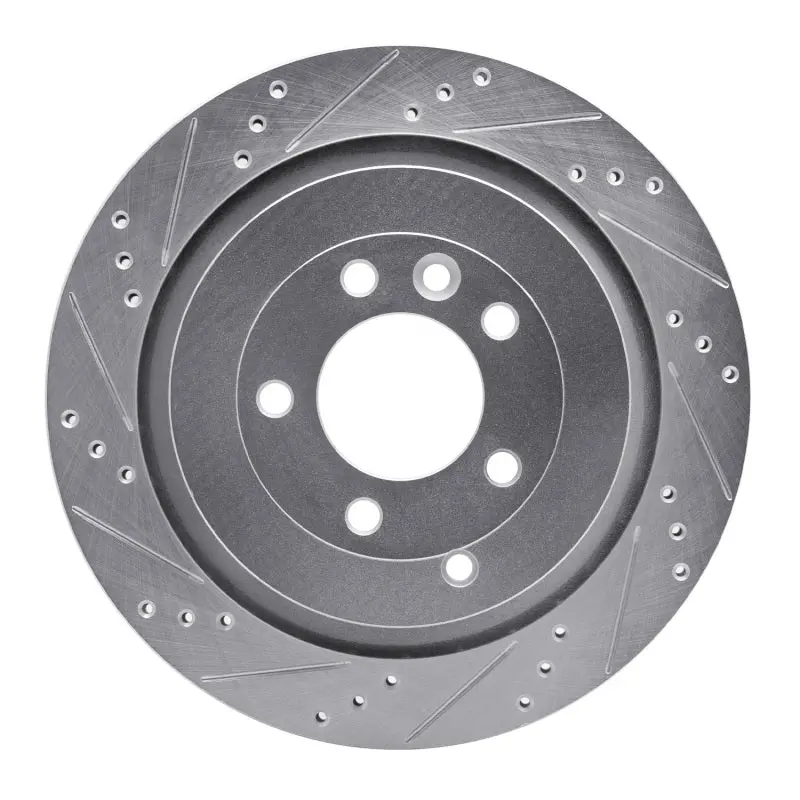 R1 05-16 Land Rover Discovery (Latin America) Rear Left Drilled & Slotted Silver Brake Rotor 1