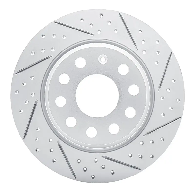 R1 05-18 Audi Q3 Rear Right Drilled & Slotted Geo-Carbon Rotor 1