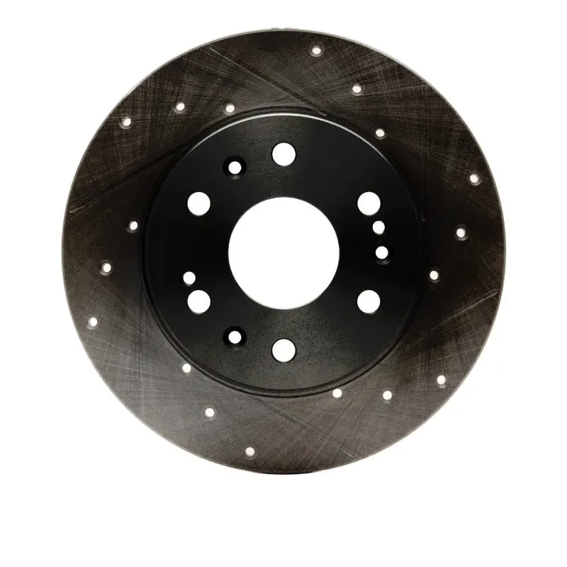 R1 05-20 Cadillac Escalade Ext Front Right Drilled & Slotted Black Brake Rotor 1