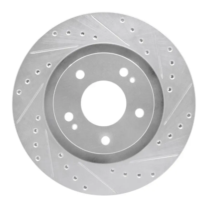 R1 05-22 Mitsubishi Outlander Phev Front Right Drilled & Slotted Silver Brake Rotor 1