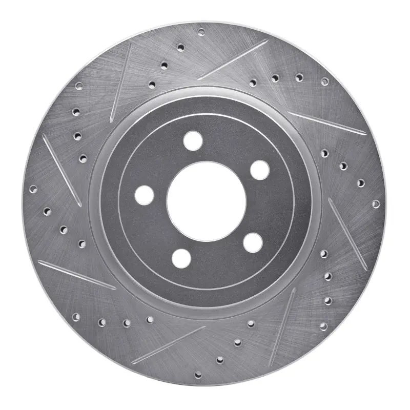 R1 05-23 Chrysler 300 Front Left Drilled & Slotted Silver Brake Rotor 1