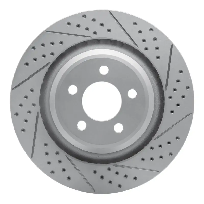 R1 05-23 Chrysler 300 Rear Right Drilled & Slotted Geo-Carbon Rotor 1