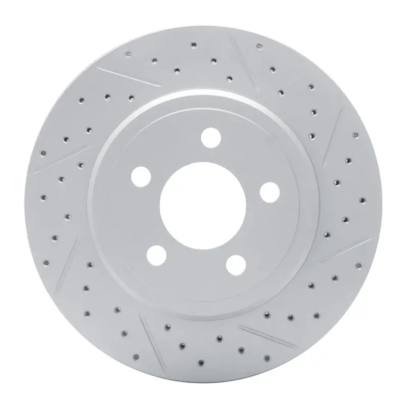 R1 05-23 Chrysler 300 Rear Right Drilled & Slotted Geo-Carbon Rotor 1