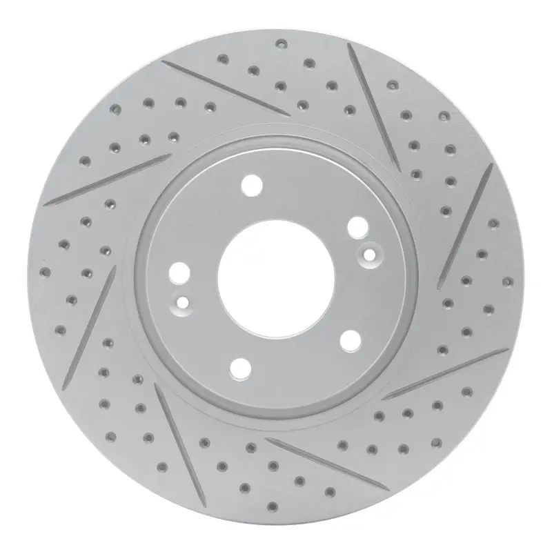 R1 05-24 Hyundai Veloster Front Right Drilled & Slotted Geo-Carbon Rotor 1
