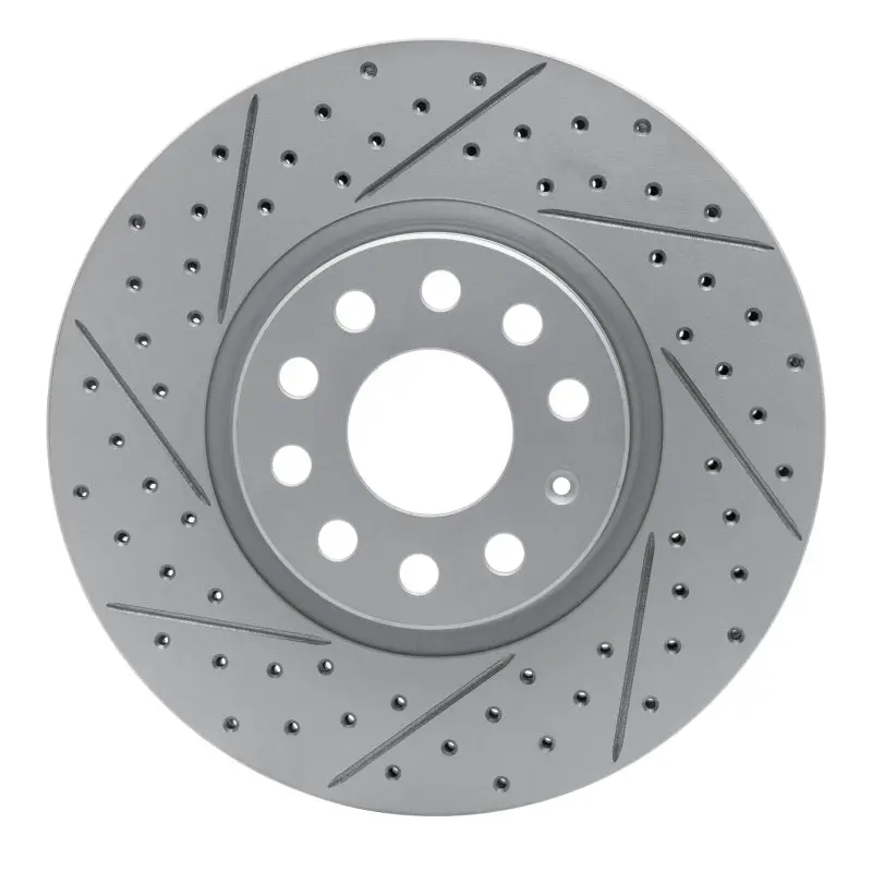 R1 05-25 Audi Q2 (Mexico) Front Left Drilled & Slotted Geo-Carbon Rotor 1