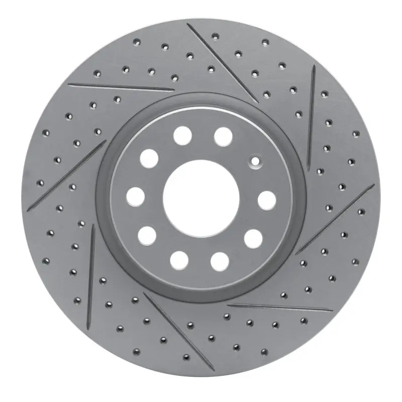 R1 05-25 Audi Tt Front Right Drilled & Slotted Geo-Carbon Rotor 1