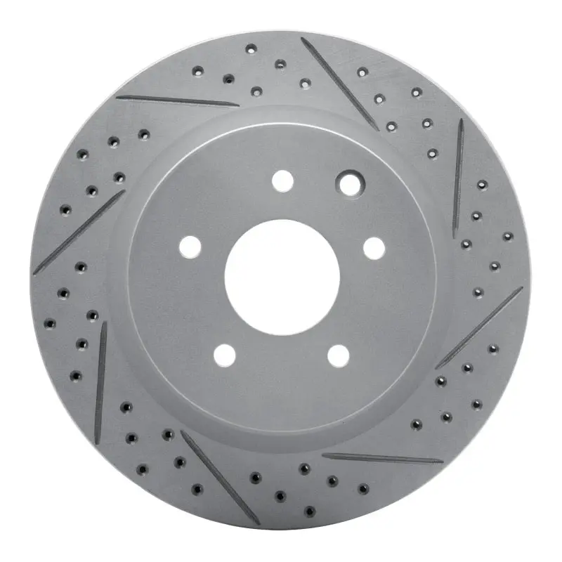 R1 05-25 Infiniti Ex37 Rear Right Drilled & Slotted Geo-Carbon Rotor 1
