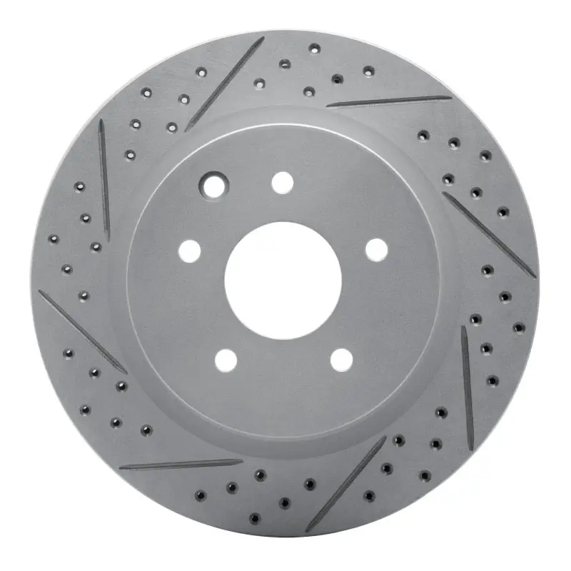 R1 05-25 Infiniti G37 Rear Left Drilled & Slotted Geo-Carbon Rotor 1