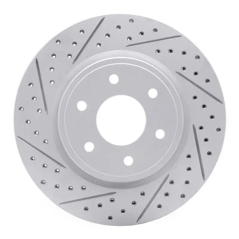 R1 05-25 Nissan Frontier Front Left Drilled & Slotted Geo-Carbon Rotor 1