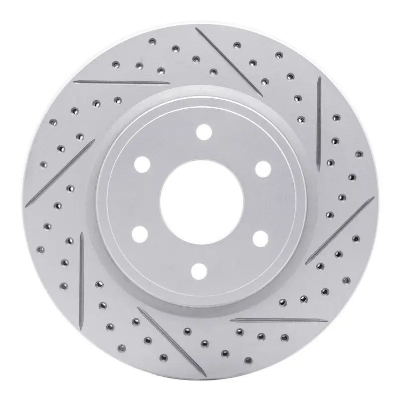 R1 05-25 Nissan Frontier Front Right Drilled & Slotted Geo-Carbon Rotor 1